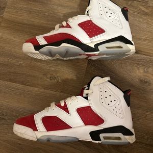 Air Jordan 6 Retro Carmine 2021 Style # 384665-106 Size 7Y